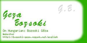 geza bozsoki business card