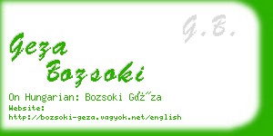 geza bozsoki business card